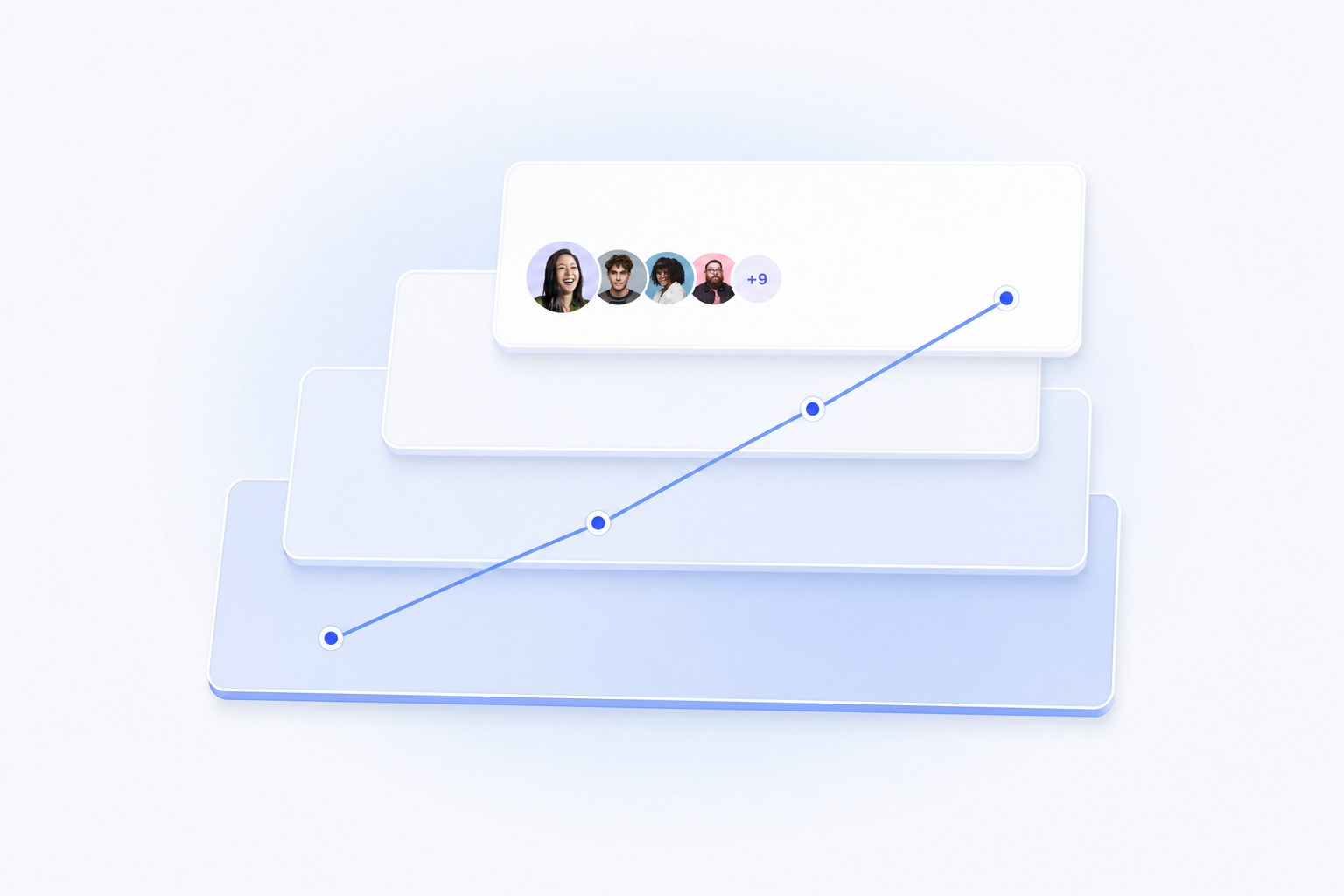 Four layered steps representing the four types of social media analytics